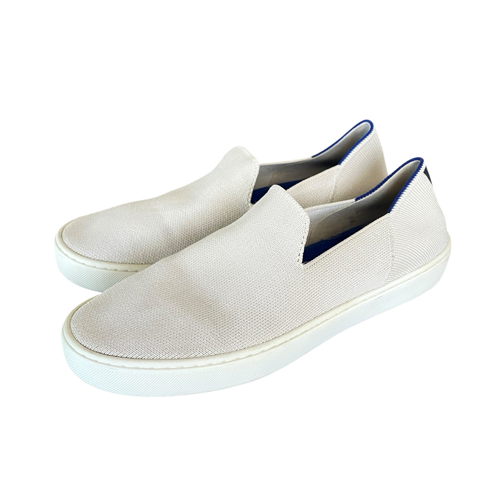 ROTHY'S Size 9 White/Sand Colorblock Original Slip-On Casual Comfort Sneakers
